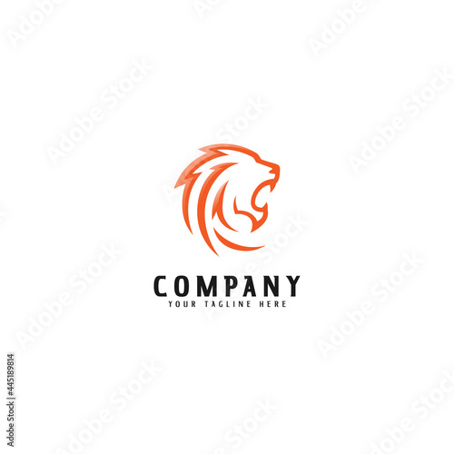 stylish lion design logo. logo template