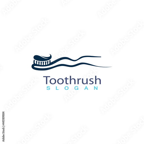 Tooth brush with toothpaste icon trendy silhouette modern style design
