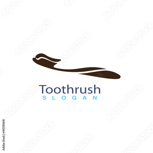 Tooth brush with toothpaste icon trendy silhouette modern style design
