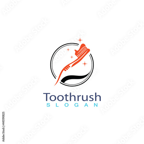 Tooth brush with toothpaste icon trendy silhouette modern style design