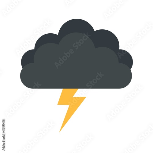 Season thunderstorm icon flat isolated vector