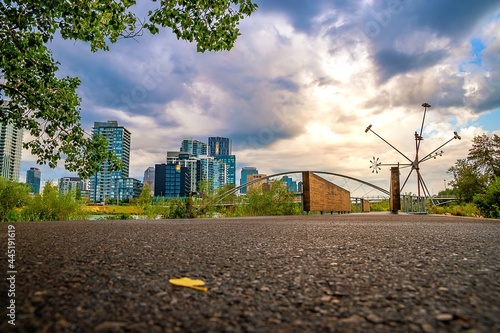 Low Angle Road Leading To Downtown Calgary