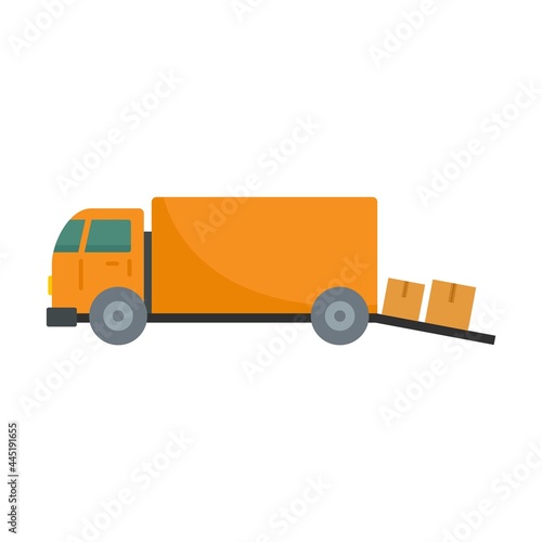 Warehouse truck icon flat isolated vector