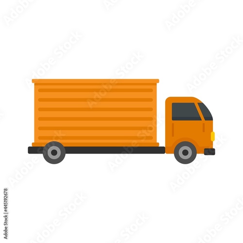Parcel truck delivery icon flat isolated vector