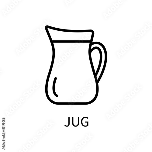 Jug Line Icon Is In A Simple Style. For Filling Drinks Of Milk Oil Alcohol. Vector sign in a simple style isolated on a white background. Original size 64x64 pixels.