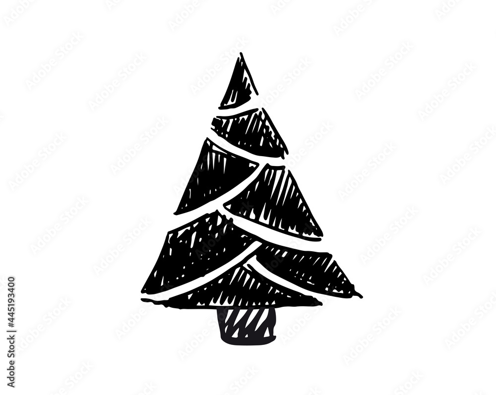 Christmas tree design, vector set. Christmas tree design, vector set.