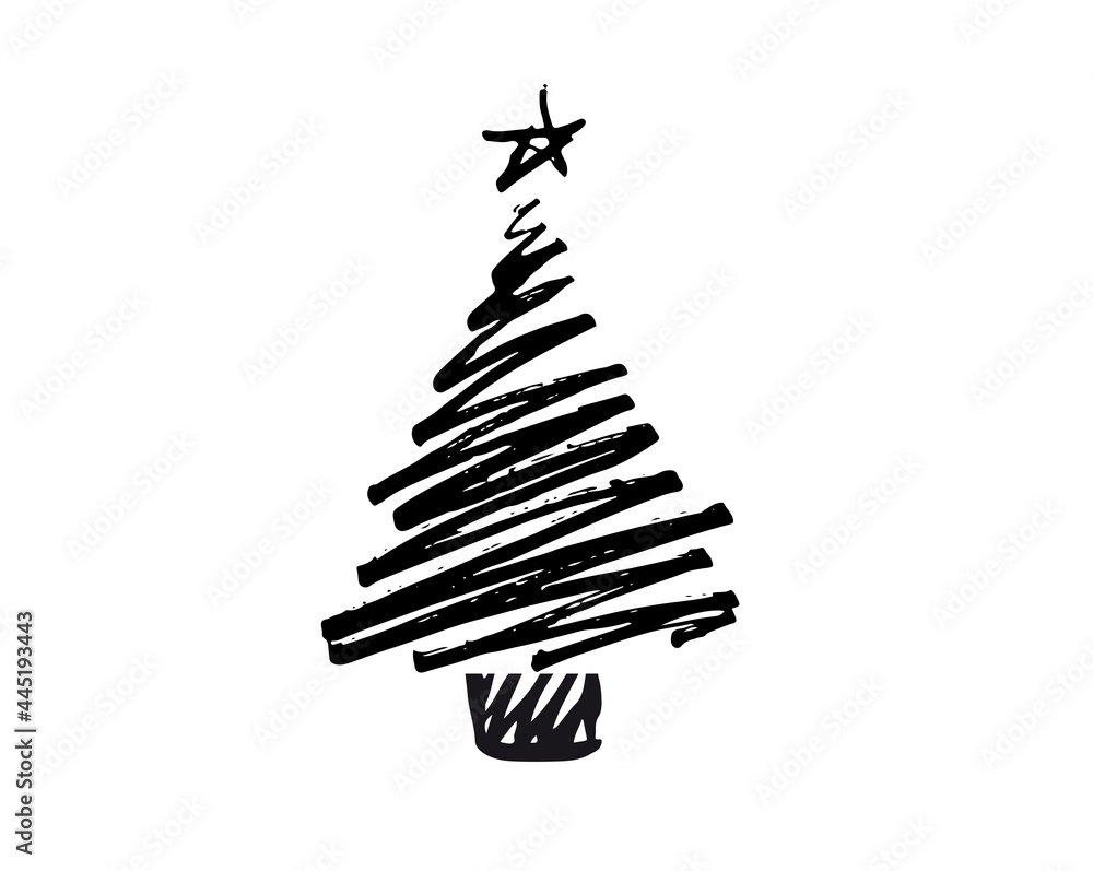 Christmas tree design, vector set. Christmas tree design, vector set.