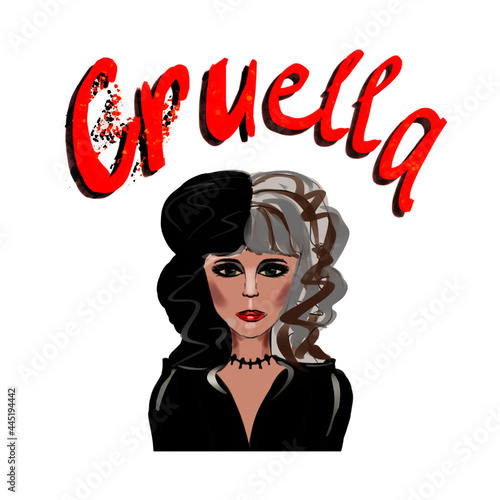 Cruella, a girl engaged in fashion, a fashion designer, a girl designer, a fashion film photo