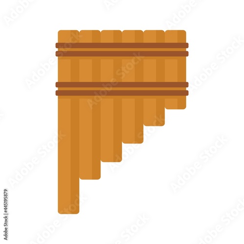 Pipe flute icon flat isolated vector