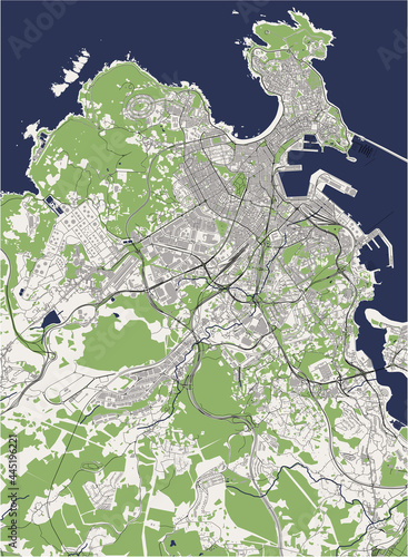 map of the city of A Coruna, Spain