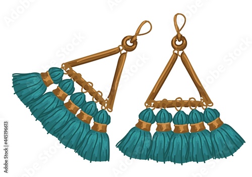 Indian gold earrings, jewelry and accessories