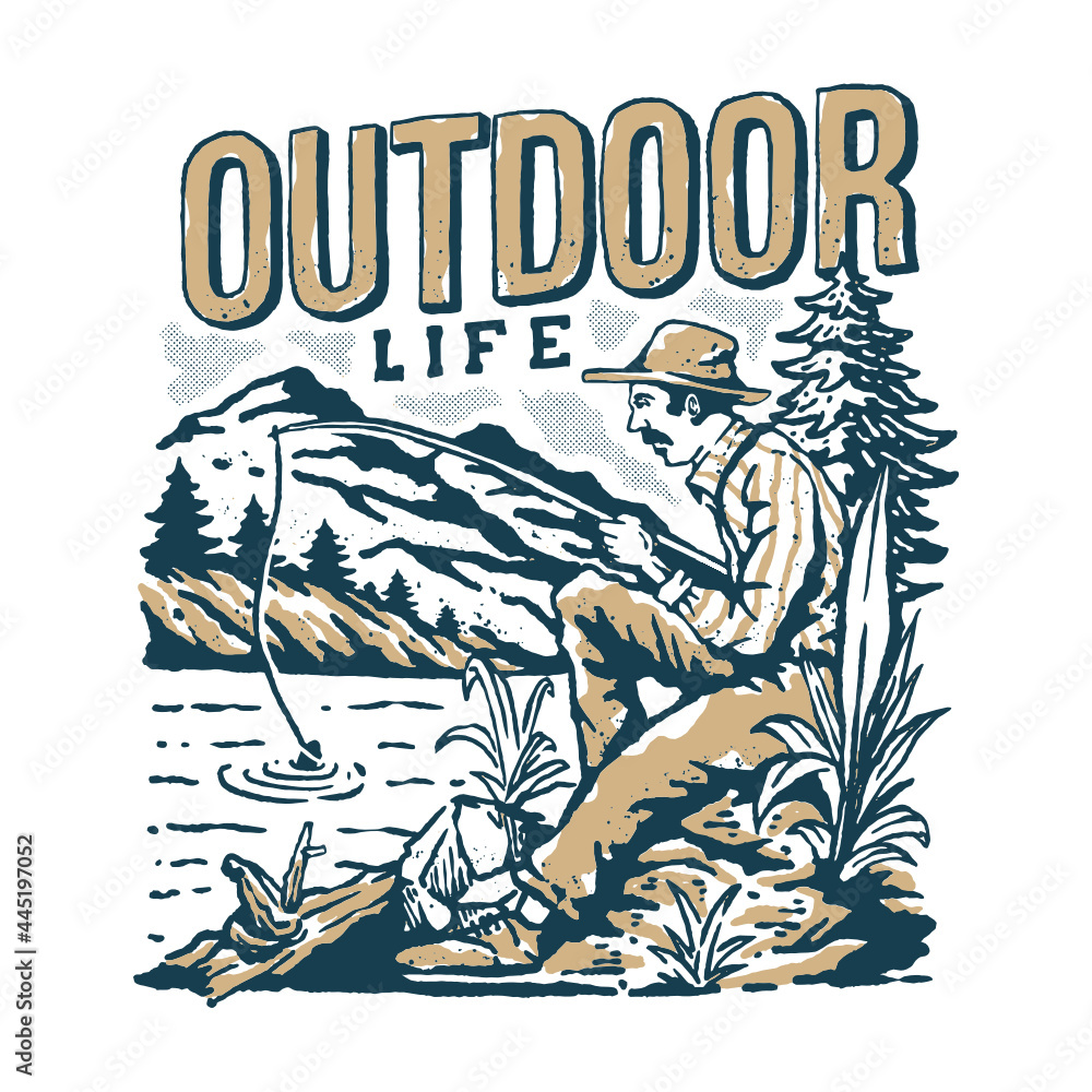 Outdoor fishing illustration Outdoor fishing illustration
