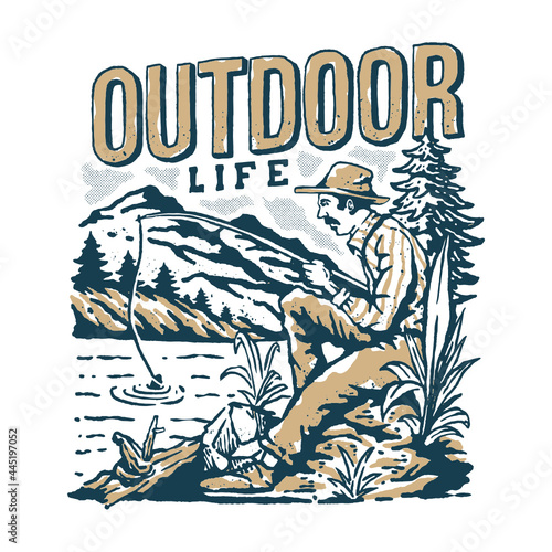 Outdoor fishing illustration