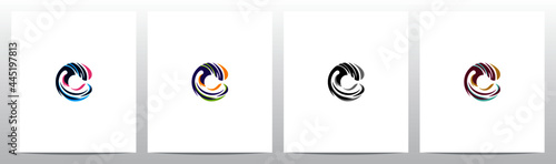 Twist And Swirl Letter Logo Design C