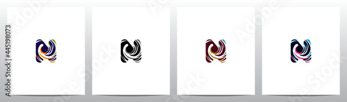 Twist And Swirl Letter Logo Design N