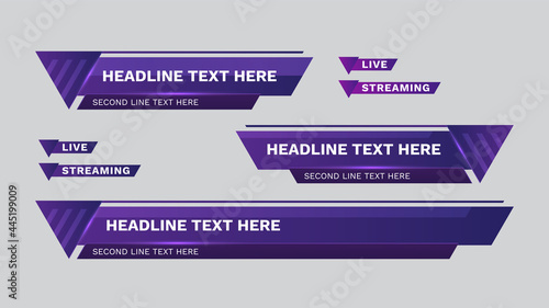 lower third vector design with purple color. headline breaking news template.