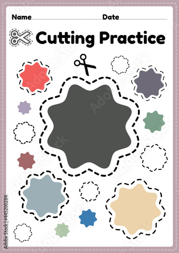 Printable cutting activities for preschoolers to cut the paper with scissors to improve motor skills, coordination and develop small muscles for kindergarten children in a printable page.