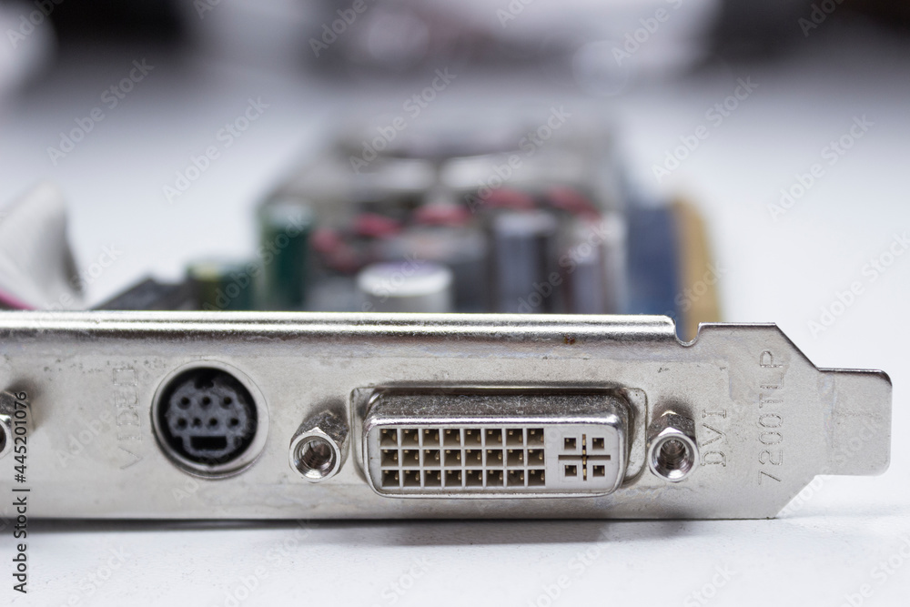 The connector for the chip. Inputs and outputs on the PC processor. A board with microchips, resistors and transistors. The connector for the chip. Inputs and outputs on the PC processor. A board with microchips, resistors and transistors.
