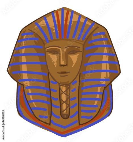 Tutankhamun, gold tomb of pharaoh mummy vector