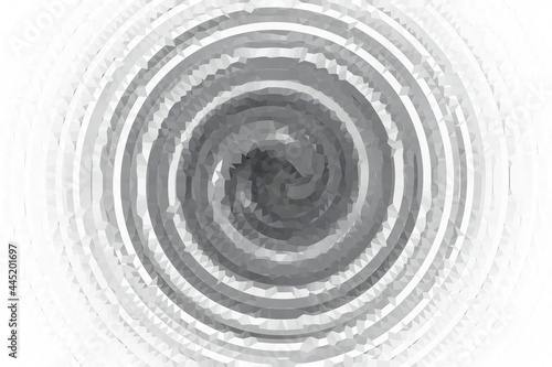 black and white spiral of polygons 