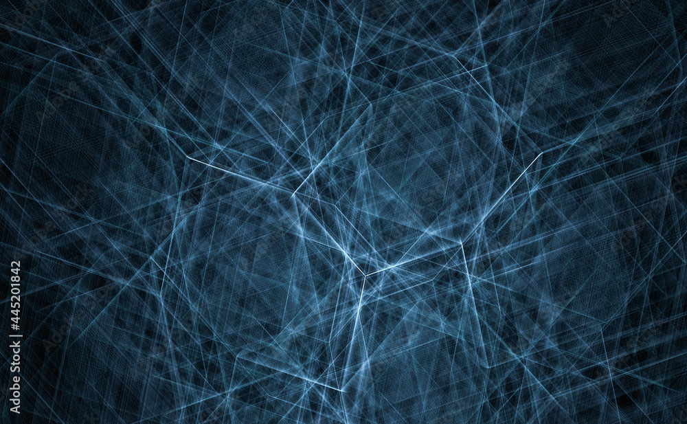 blue abstract lines on a black background