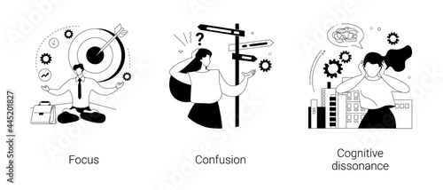 Mental state abstract concept vector illustrations.