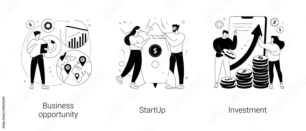 Entrepreneurship abstract concept vector illustrations.