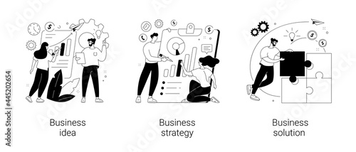 Business plan abstract concept vector illustrations.