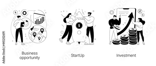 Entrepreneurship abstract concept vector illustrations.