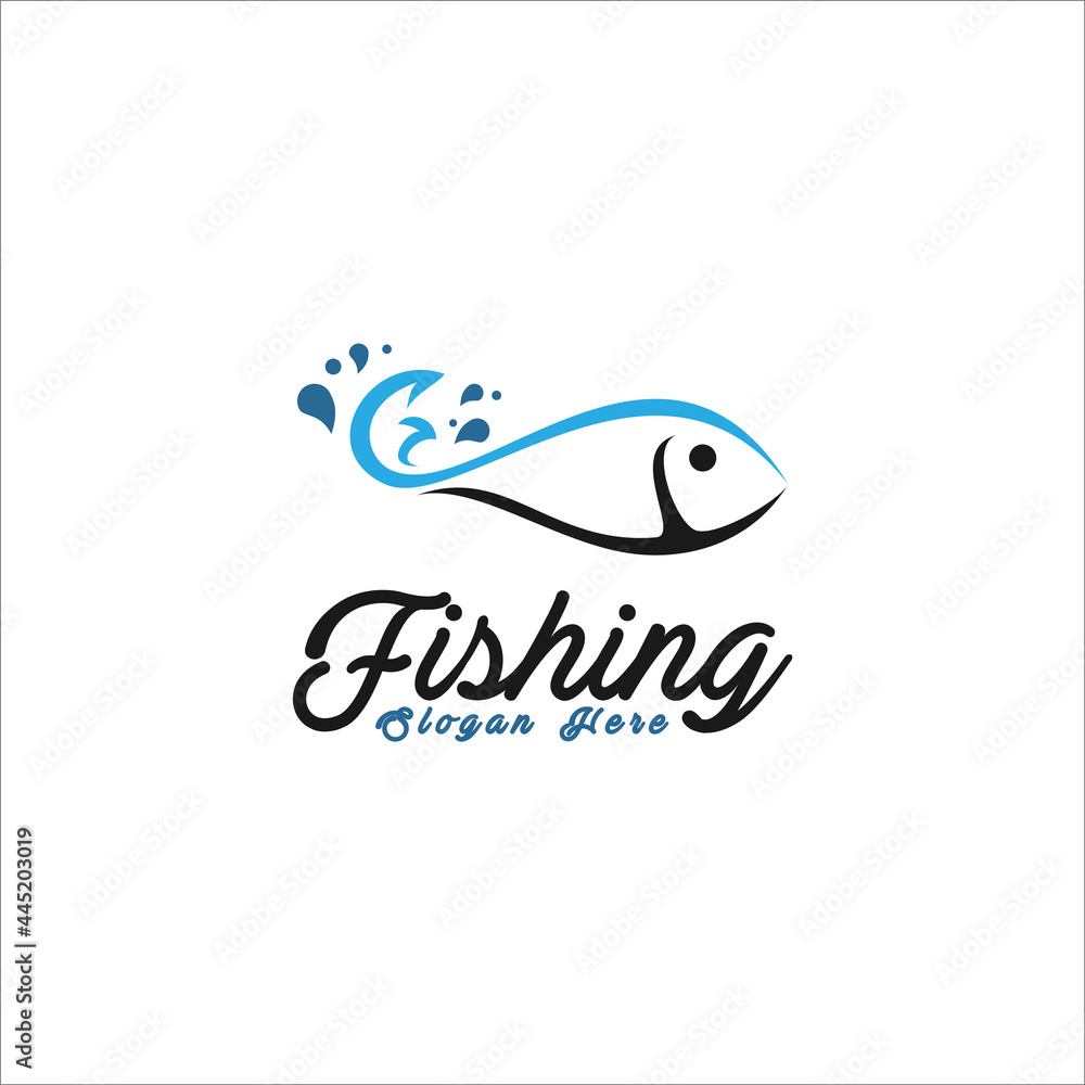 unique fish hook logo design,concept and idea fishing hook logo,vector ...