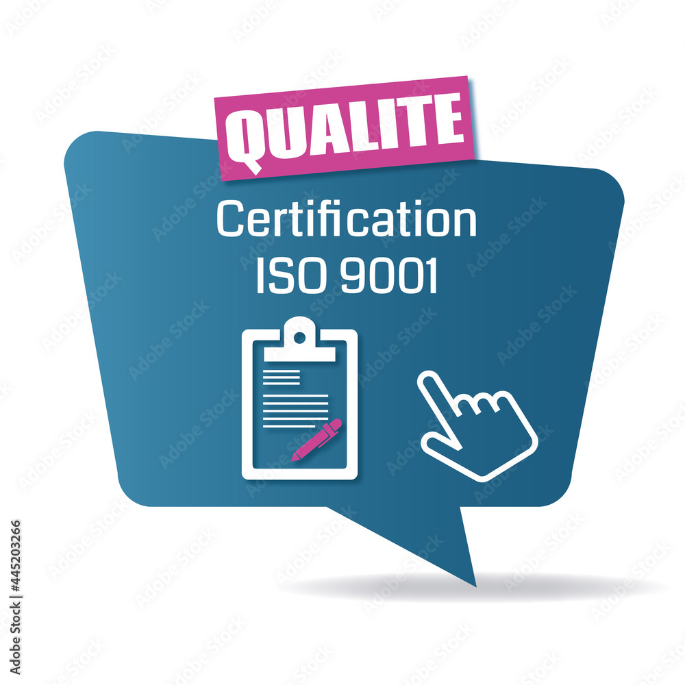 Logo certification ISO 9001. - obrazy, fototapety, plakaty 