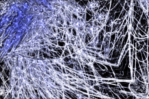 Abstract frozen lines. Chaotic shapes with sparkling energy. Abstract background for design and decoration 