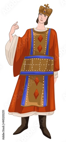 Byzantine man, prince character wearing crown