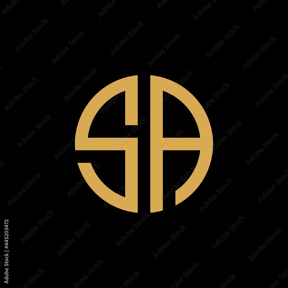 Monogram Initial SA circle logo design inspiration Monogram Initial SA circle logo design inspiration