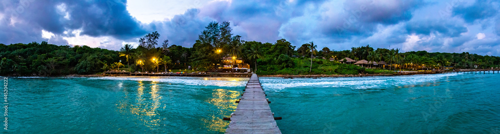 Bang Bao beach, wooden pier, in Koh Kood, Trat, Thailand