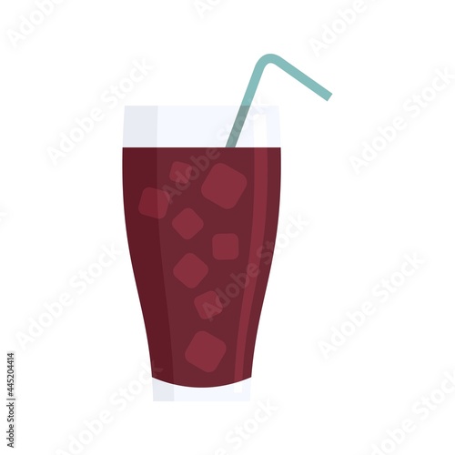 Ice soda cocktail icon flat isolated vector
