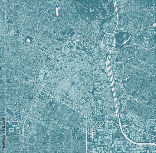 map of the city of Downtown Los-Angeles, USA