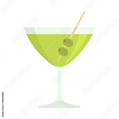 Olive cocktail icon flat isolated vector