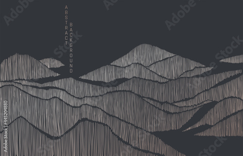minimalist lines landscape background in asian style