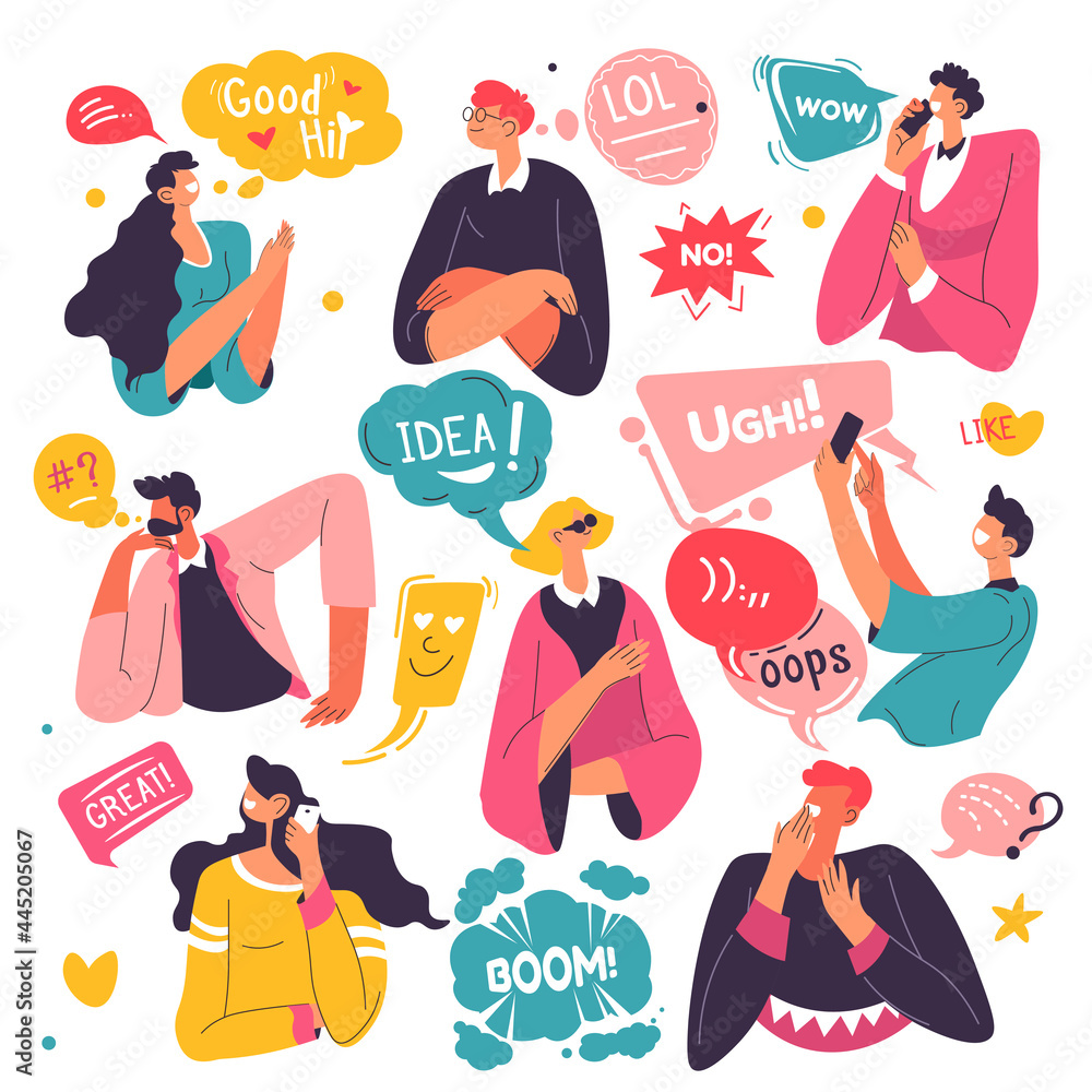 Emoticons and stickers used in conversations talk