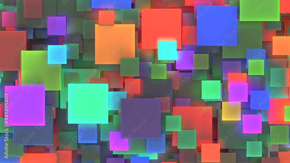 minimal abstract background many colorful cubes 3d render minimal abstract background many colorful cubes 3d render