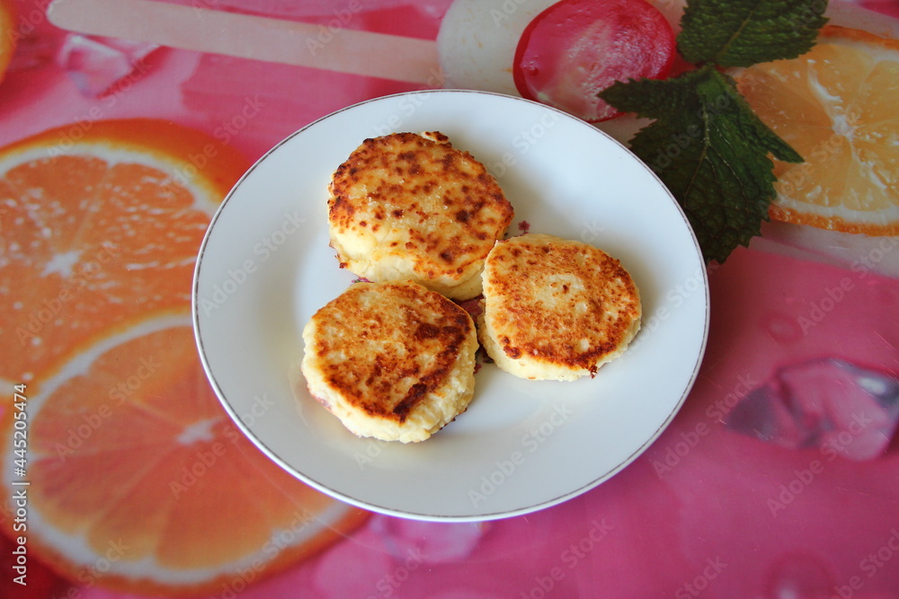 Homemade cheesecakes on a plate Homemade cheesecakes on a plate