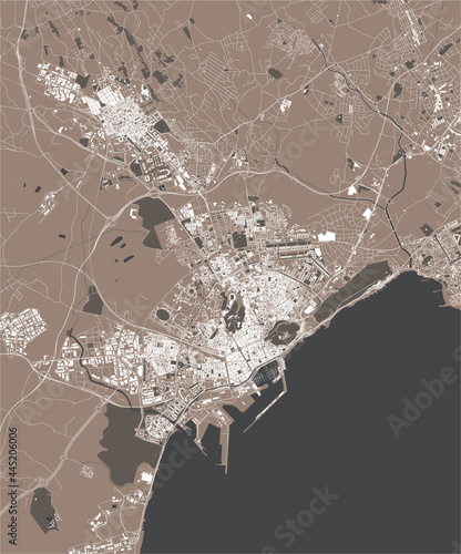 map of the city of Alicante, Spain