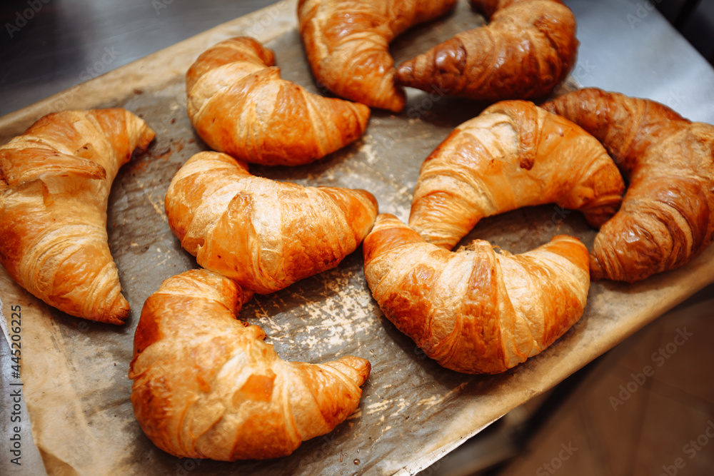 the pastry chef bakes croissants the pastry chef bakes croissants