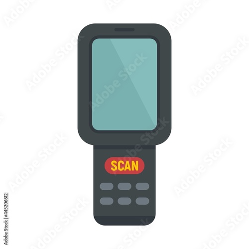 Barcode scanner monitor icon flat isolated vector