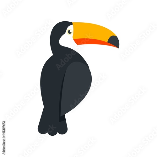 Tucan icon flat isolated vector