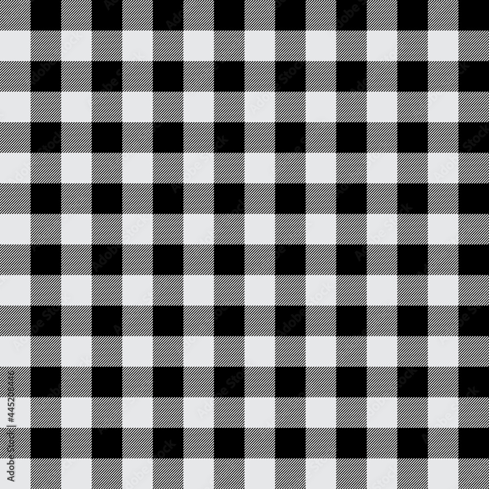 Naklejka premium BLACK and WHITE Seamless checkered pattern with black-white stripes and squares and texture in vector graphics and illustration.eps