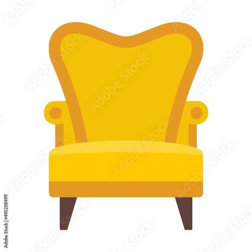 Luxury armchair icon flat isolated vector