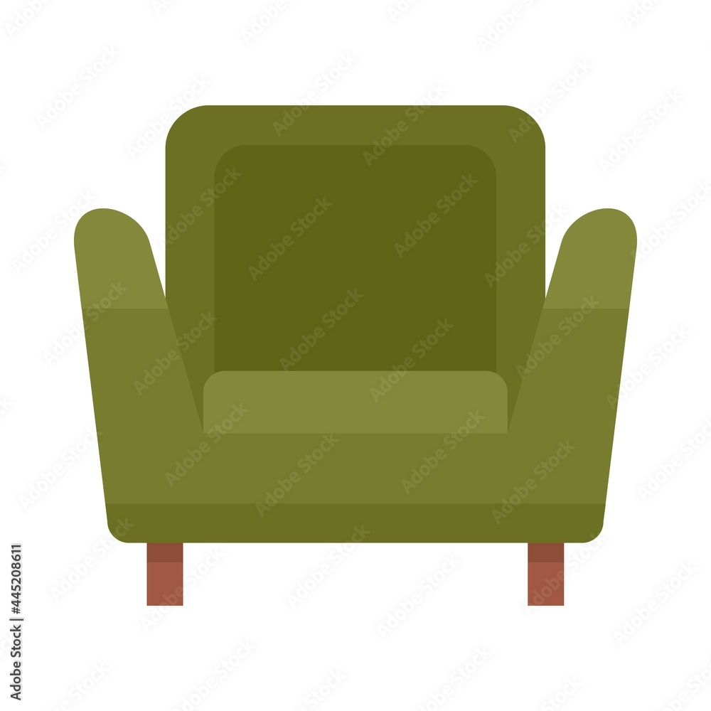 Soft armchair icon flat isolated vector