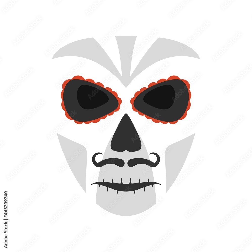 Dead mexican mask icon flat isolated vector Dead mexican mask icon flat isolated vector